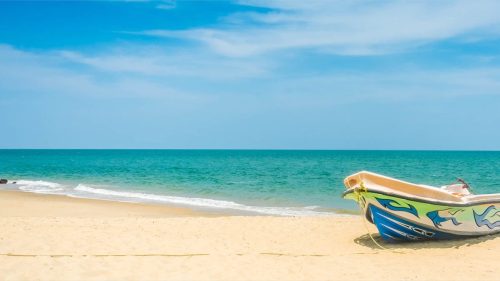 Scenic landscape view of the pristine sandy beaches in Kalpitiya Sri Lanka
