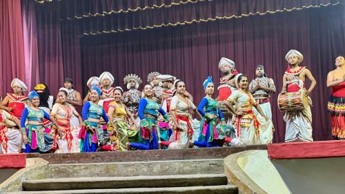 Traditional Kandyan dancers performing at the Kandy Lake Club cultural show