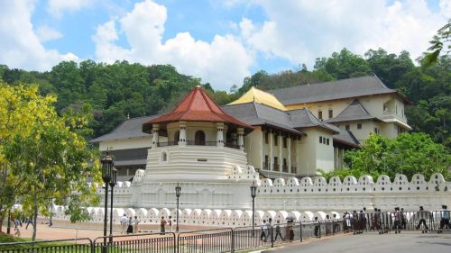 Exterior view of the Temple of the Sacred Tooth Relic and Paththirippuwa in Kandy