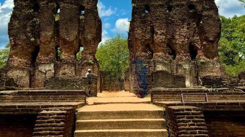 Ruins of the Royal Palace of King Parakramabahu in the ancient city of Polonnaruwa Sri Lanka